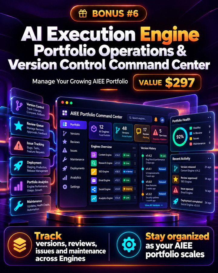 Bonus #6: AI Execution Engine Portfolio Operations & Version Control Command Center